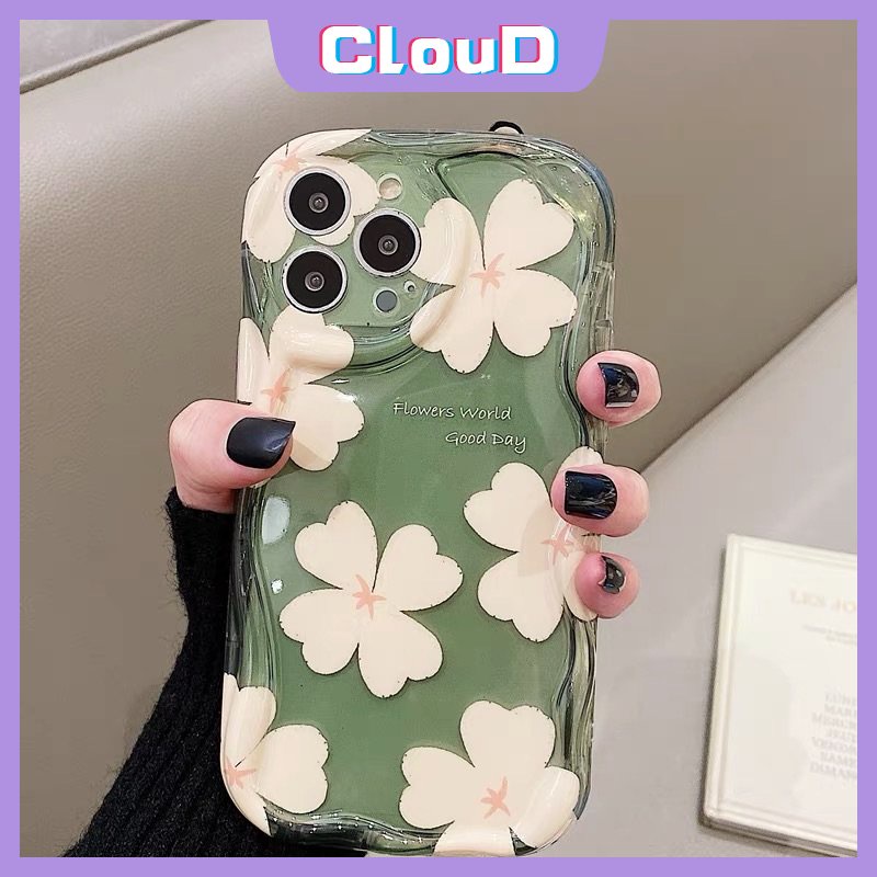 Fresh Flowers Case Untuk Realme C55 C25 C35 C25Y C12 C21Y C25s C33 C31 C3 C15 5 6 5i 5S 7i C17 C20A C11 2021 C21 C20 C11 2020 C30 Lembut Tpu 3D Wavy Curved Edge Glossy Floral Cover