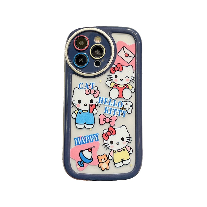 Camera Protect Cream Soft Case IPhone 11 13 12 14 PRO Max Phone Case for Women Girl Hello Kitty Cute