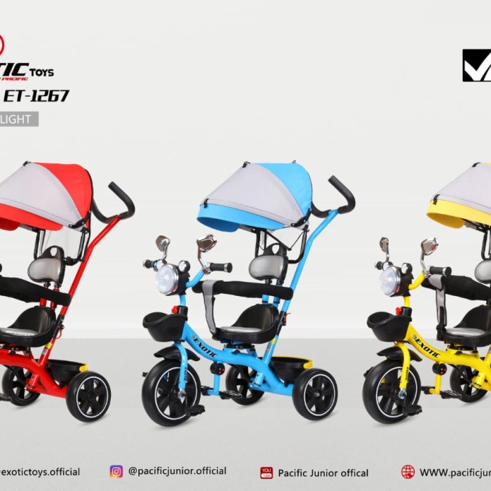Sepeda anak roda tiga Exotic ET 1267 - Biru