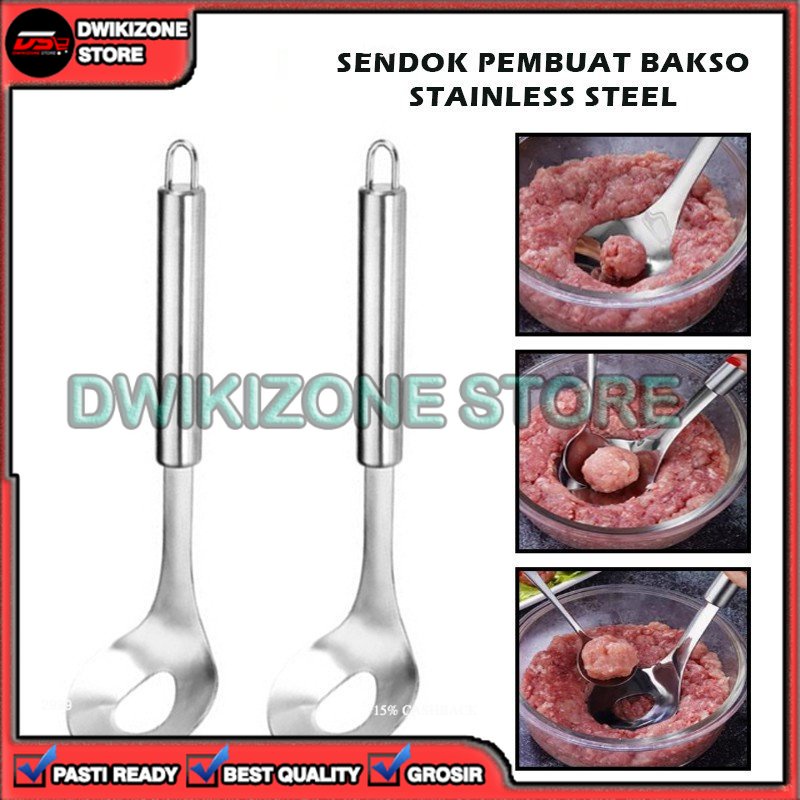 [DZS] SENDOK ALAT PENCETAK ADONAN BAKSO MEAT BALL MAKER STAINLESS STEEL BULAT ANTI KARAT