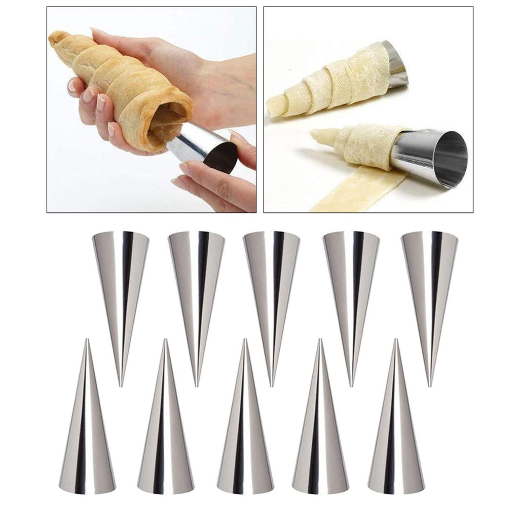 Kitchen Cream Horn Cones Cetakan Kue Kering 10pcs Mold Cetakan Cream