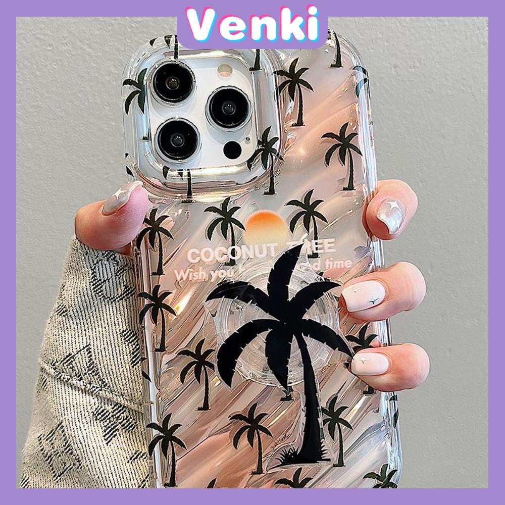 VENKI - For iPhone 11 iPhone Case Laser Reflective Transparent Phone Case TPU Soft Shockproof Airbag Case Protection Small Coconut Compatible with iPhone 14 13 Pro max 12 Pro Max