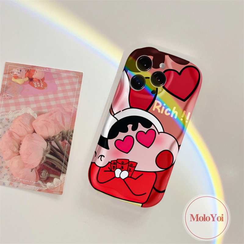 Kartun Toy Story 3D Wavy Curved Edge Phone Case Kompatibel Untuk IPhone XR XS X Max11 12 14 13 Pro 6s 6 8 7 Plus SE 2020 Kartun Lucu Crayon Xiaoxin Soft Cover