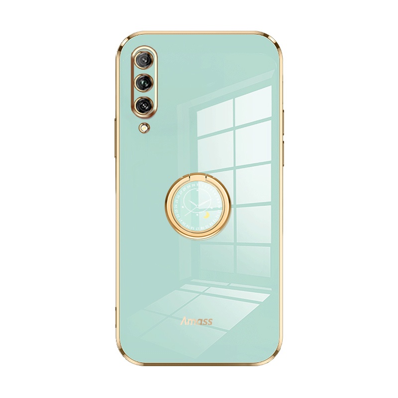 Andyh Casing Ponsel Silikon Ultra Tipis Untuk Huawei Y7A Y9S Deluxe Fall Protection Gold Band Dengan Cincin Jam Dan Lanyard Gratis