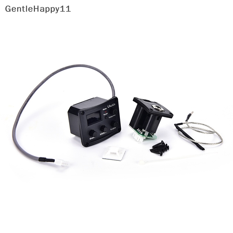 Gentlehappy Ukulele Ukelele Piezo Pickup Preamp 3-Band EQ Equalizer Sistem Tuner LCD Display id