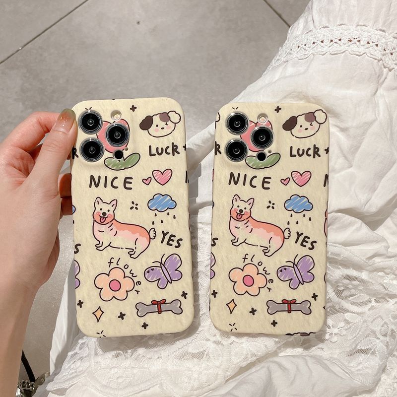 Nice Puggy Dog Ultra Soft Case IPhone 6S 7 8 Plus SE XR XS Max 11 12 13 14 Pro Max 12 MINI 13 MINI Liquid Silcione Case Cute for Girl Women