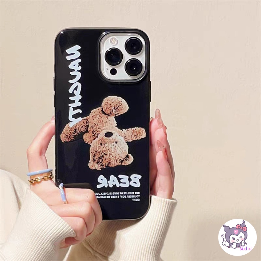 IPHONE Kompatibel Untuk Iphone14 13 12 11 Pro Max SE 2020 X Xr Xs Max8 7 6Plus Lucu Teddy Bear Silikon Casing Ponsel Lembut Anti Jatuh Pelindung TPU Cover XJJJJ