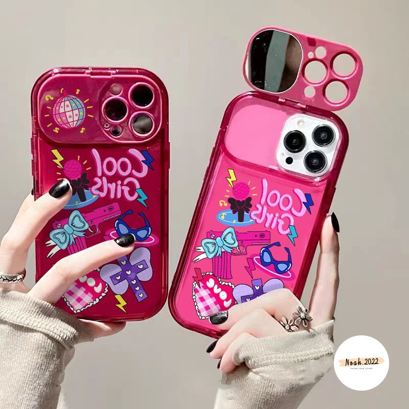 Casing Cermin Make Up Flip Kreatif Untuk VIVO Y12 Y15 Y20i Y20 Y12s Y12i Y11 Y17 Y91C Y1S Y11s Y20s G Y12A Y20A Y20G Y30G Lucu The Powerpuff Girls Funny Graffiti Sticker Soft Cover