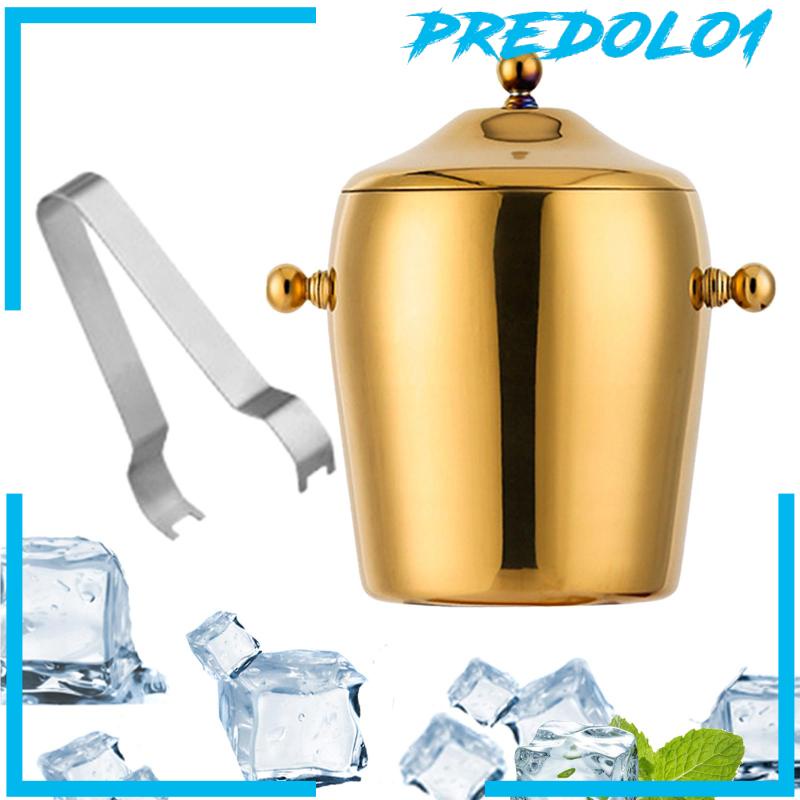 [Predolo1] Ice Bucket Drink Tub Insulated Dengan Tutup Bak Minuman Bahan Metal Untuk BBQ Bar Pesta