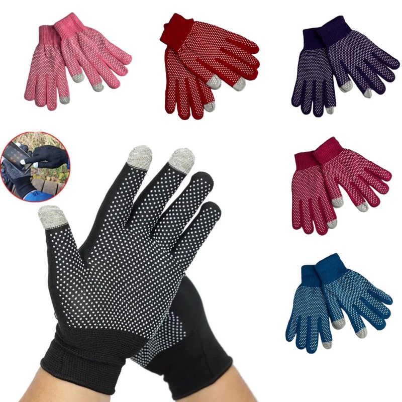 PROMO ( 6 pasang ) sarung tangan rajut touchscren varian pria dan wanita
