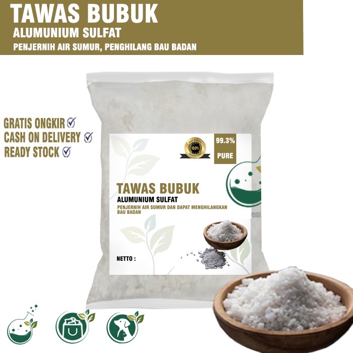 Tawas Bubuk 500Gr - Pembersih Air - Deodorant - Perawatan Air - Penghilang Bau - Penjernihan Air