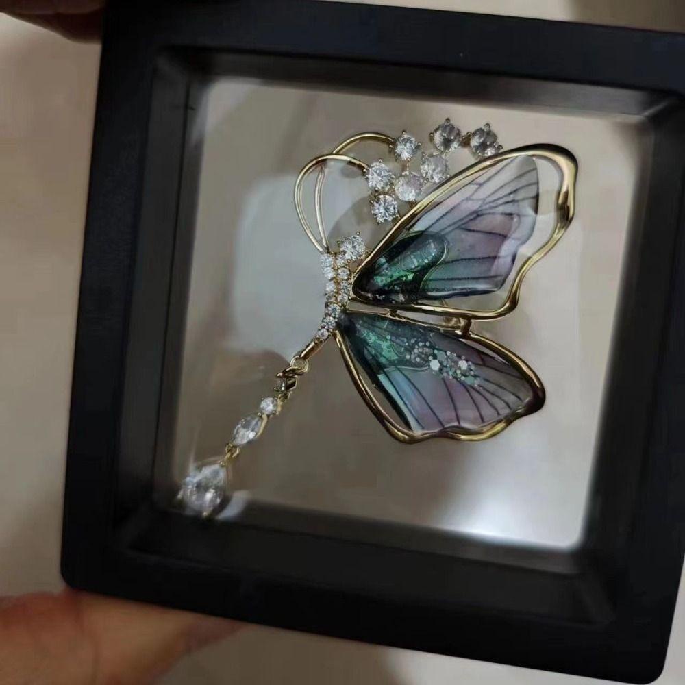 Fishstick Butterfly Fringed Bros Kepribadian Lucu Indah Pesta Hadiah Jumbai Dekorasi Ransel Resin Aksesoris Pakaian Kristal Gaya Korea Pin