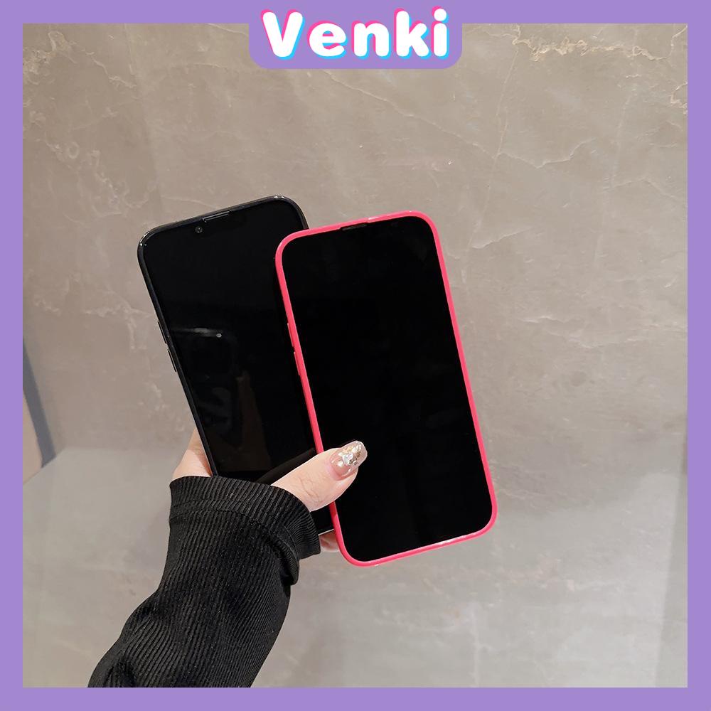 VENKI - Untuk iPhone 11 iPhone Case Hitam Merah Glossy TPU Soft Shell Tahan Guncangan Perlindungan Pompa Kamera Anak Laki-laki Sederhana Kompatibel dengan iPhone 14 13 Pro max 12 Pro Max xr xs max 7 8