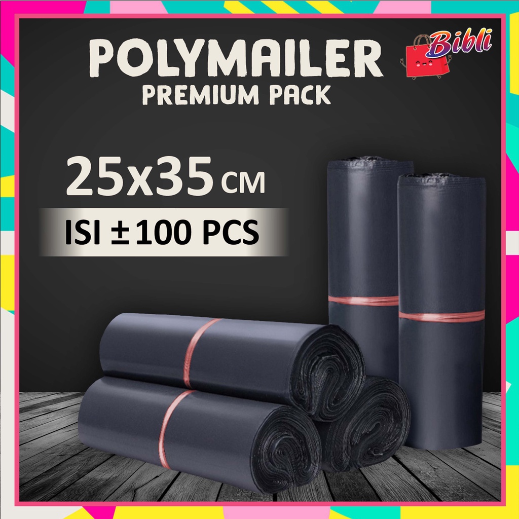 

♛ ♛Plastik Polymailer Olshop Kantong Plastik Packing Bahan Tebal Online Shop Hitam 25 x 35