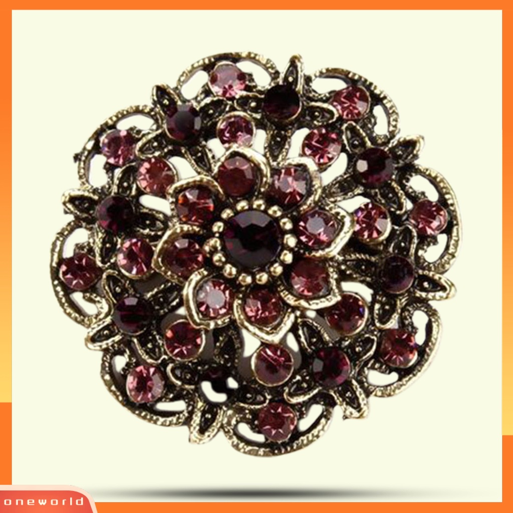 [ONE] Ladies Brooch Pin Berlian Imitasi Eye-catching Indah Bros Bunga Cantik Untuk Buket