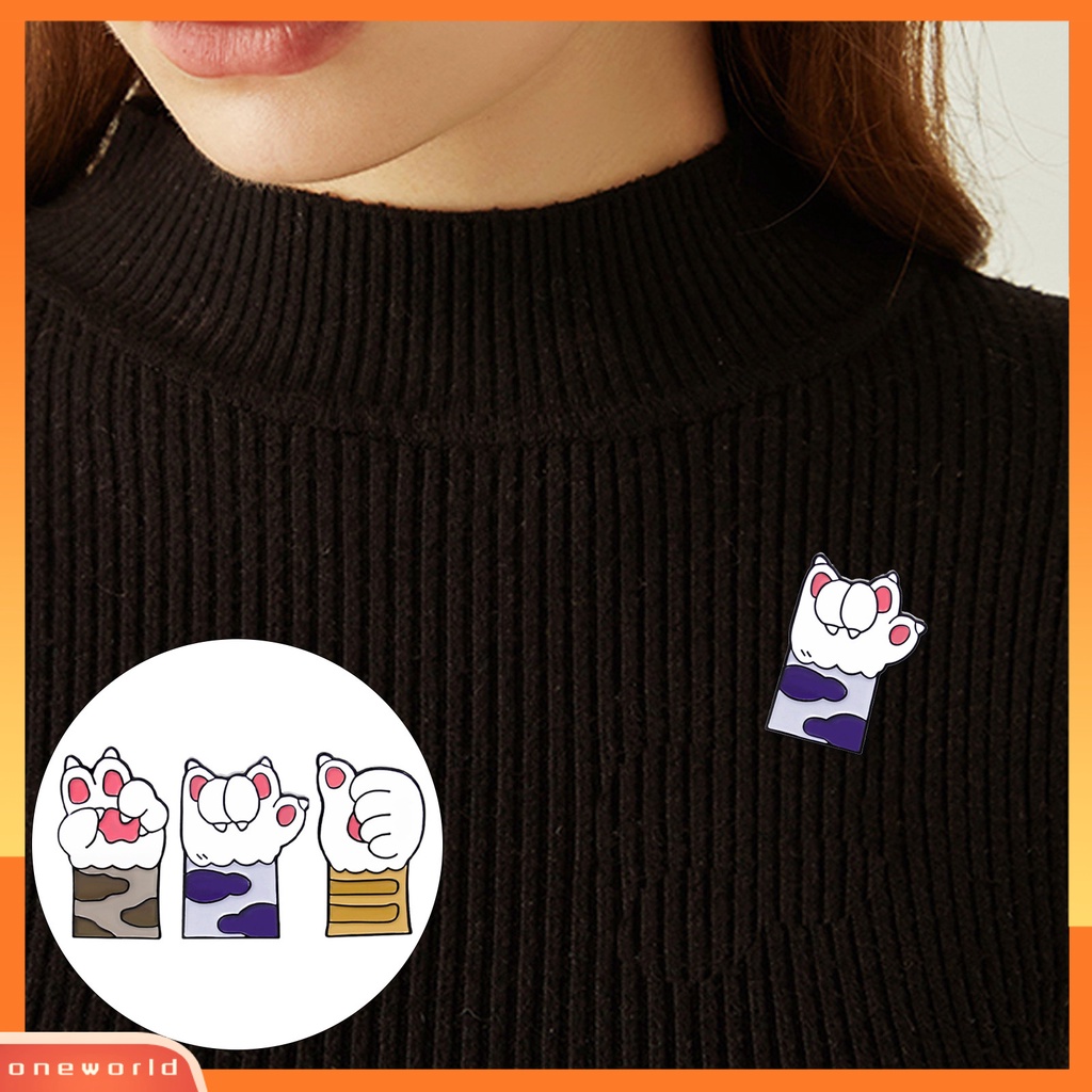 [ONE] Mini Lapel Pin Indah Paduan Cakar Kucing Bros Pin Perlengkapan Dekorasi