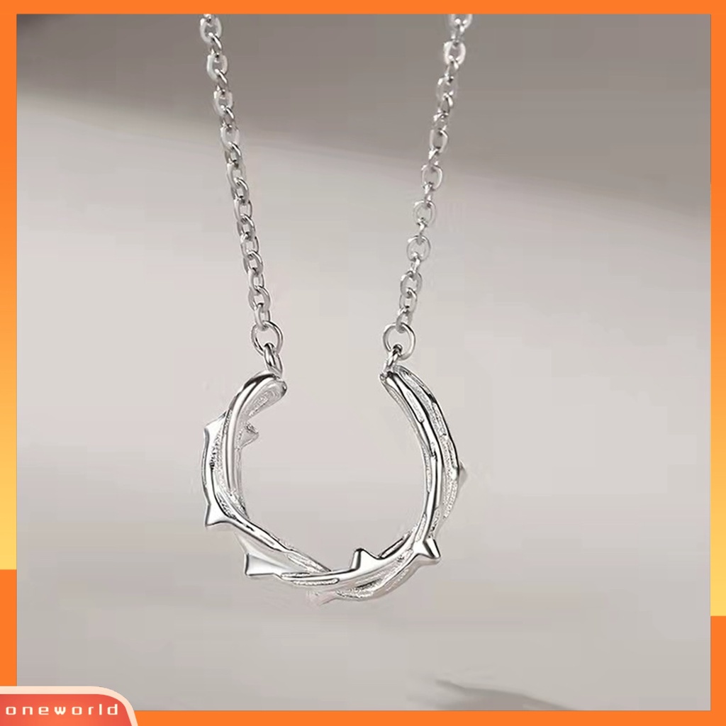 [ONE] Kalung Bunga Bentuk Indah Kalung Pasangan Tembaga Tahan Karat Dengan Bunga Mawar Duri Liontin Hadiah Ulang Tahun