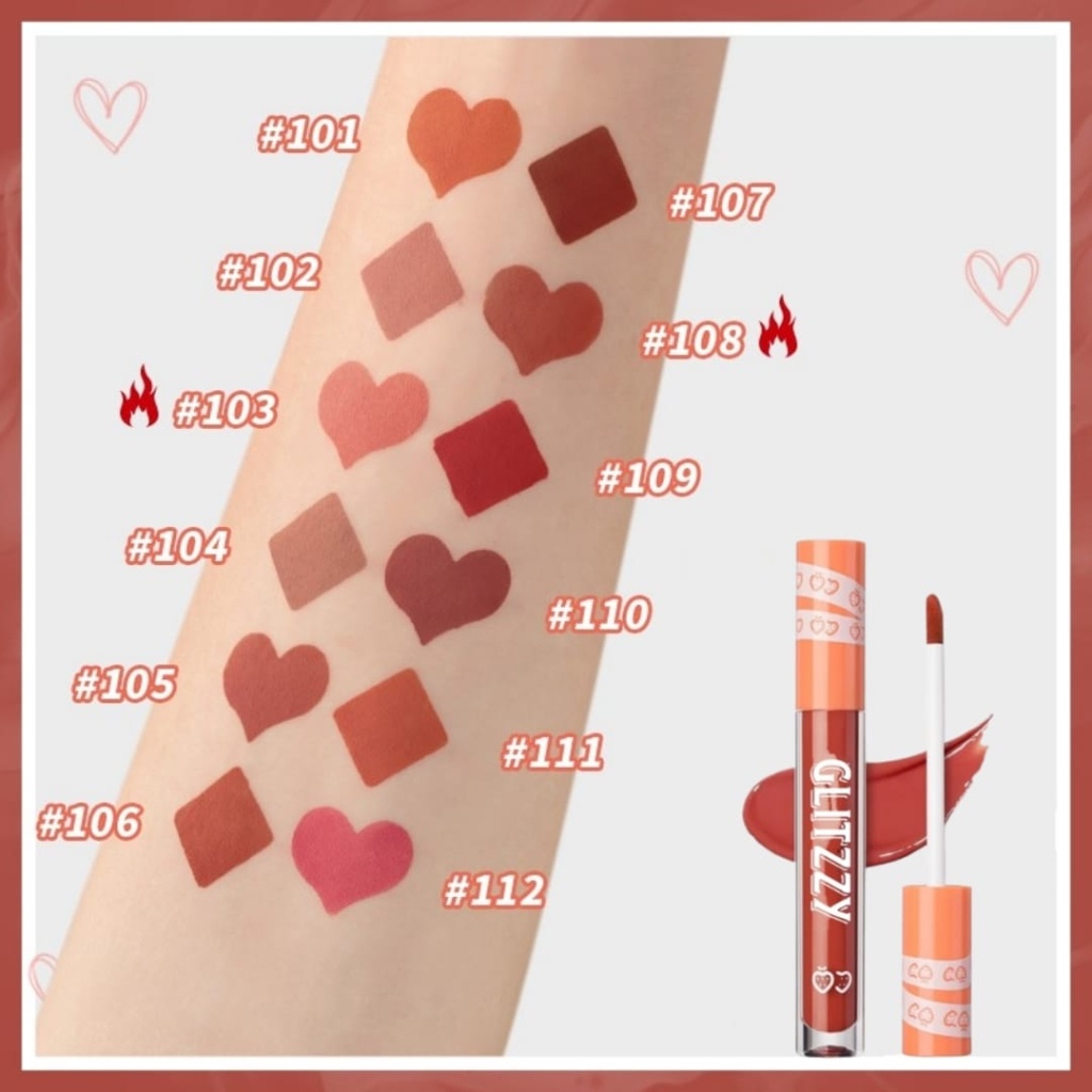 Glitzzy 8 Warna Lipstick Matte Lembut Warna Nude Tahan Lama Melembabkan Cantik