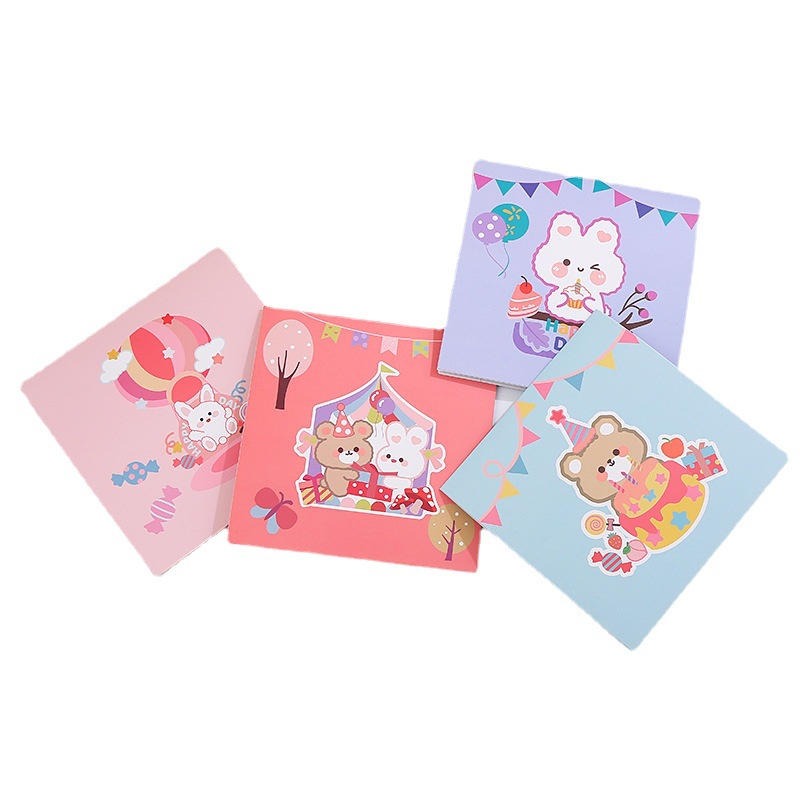 3d Happy Birthday Card Pop Up Greeting Kartu Lucu Kue Ulang Tahun Postcards Hadiah Liburan Dengan Amplop