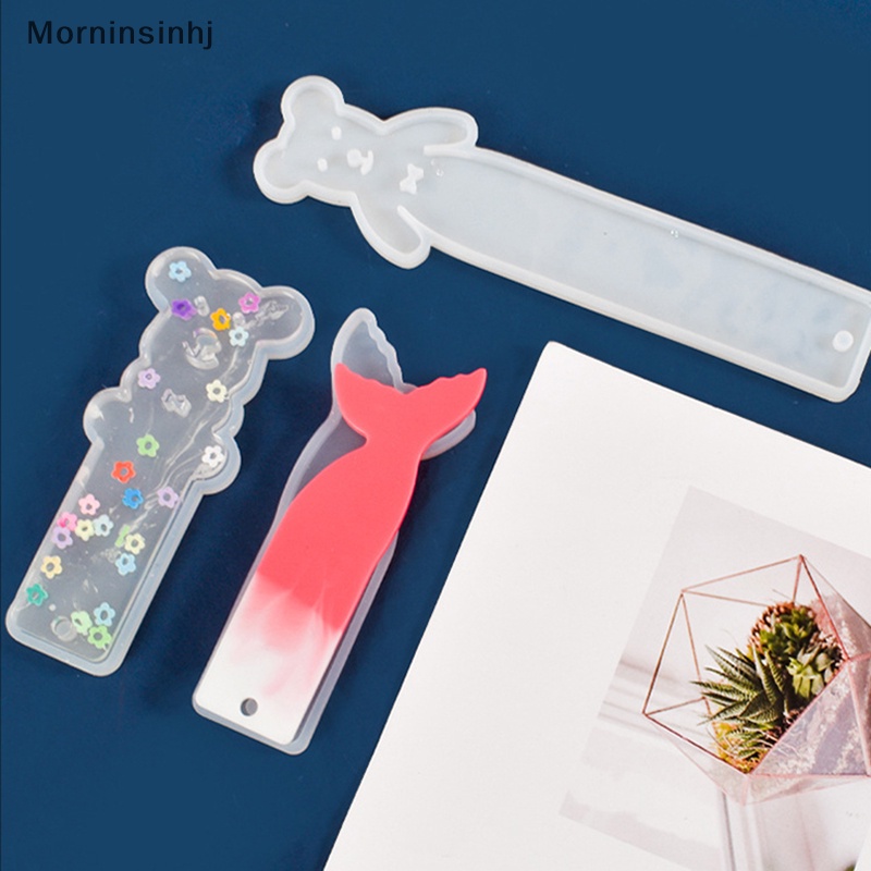 Mornin Persegi Panjang Beruang Kelinci Silikon Bookmark Cetakan DIY Membuat Perhiasan Resin id