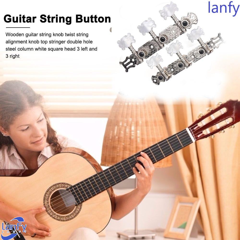 Lanfy Pasak Tuning Gitar Oval Tombol Folk Gitar Tuner Kunci Tombol Mekanisme Lilitan Atas Knobs Tuning Keys Chrome Part Guitar Tuning Knob