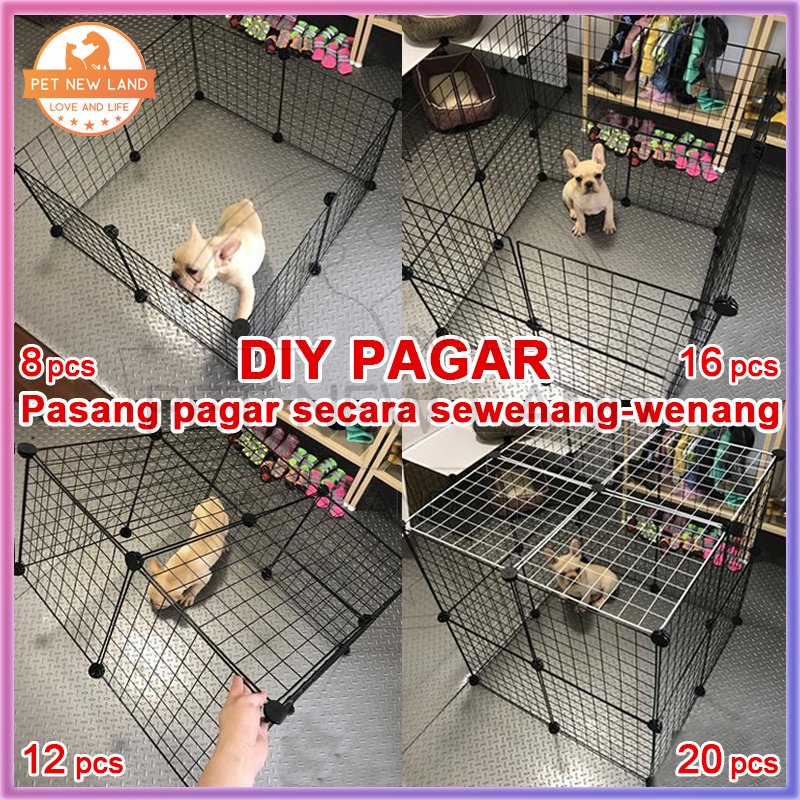 20 Pcs Kandang Kucing Kandang Anjing Pagar Kucing Anjing Pet Cage Pagar Besi DIY