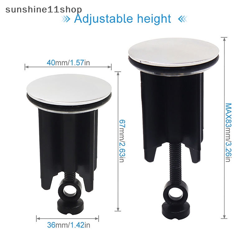 Sho Kamar Mandi Dapur Akses Universal Wastafel Plug 40mm Pop-Up Pengganti Dilepas Adjustable Manual Lift Drain Plug N