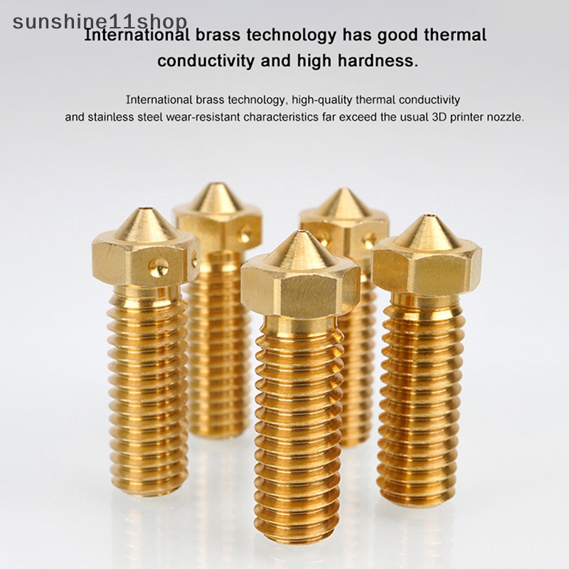 Sho 0.4 /0.6 /0.8 /1.0 /1.2mm Volcano Nozzle Brass Nozel Print Head Untuk Ender Printer N