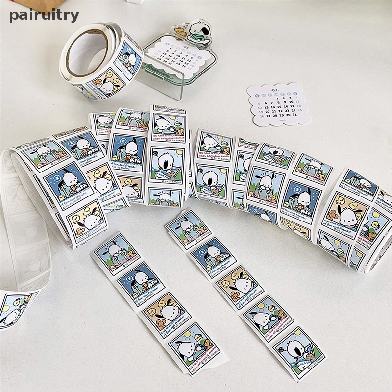 Prt 200stiker Kawaii Pochacco Film Sticker Travel Scene Hand Akun Diy Goo Card Stiker Hias Kartun Lucu Seal Sticker PRT