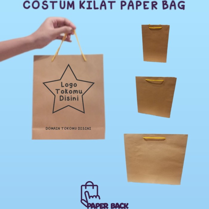 

Paperbag Coklat Custom Logo Olshop / Paper Bag Cetak Nama Toko