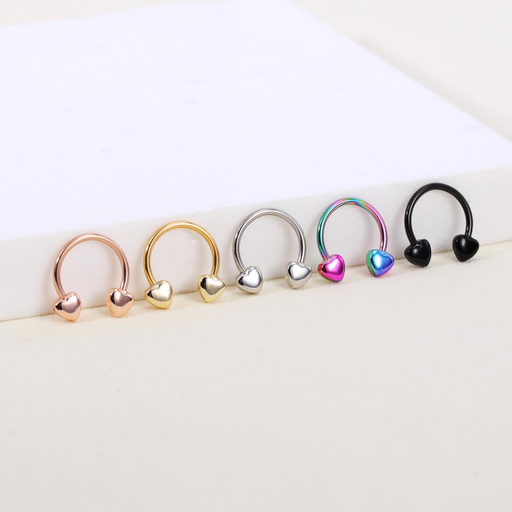 1pc 16G Stainless Steel Kupu-Kupu Tapal Kuda Septum Cincin Bintang Bulan Hidung Tindik Daith Helix Tindik Tulang Rawan Anting-Anting