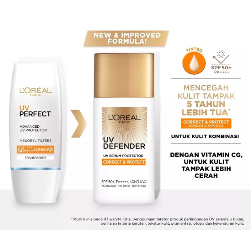 LOREAL UV DEFENDER Serum Protector Spf 50 PA+++ Series 50ml NEW PACKAGING