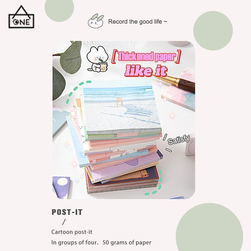 COD❤️Ins Sticky Note Girls Heart Cute Sticky Note Style Student Stationery Sticky Notes Minimalis-A.one