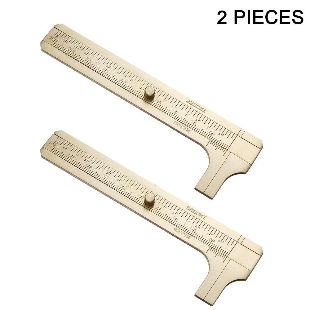 TOP 2buah Vernier Caliper Kuningan Untuk Manik Kawat Permata Cincin Pengukur Skala Ganda Alat Ukur Handy Caliper