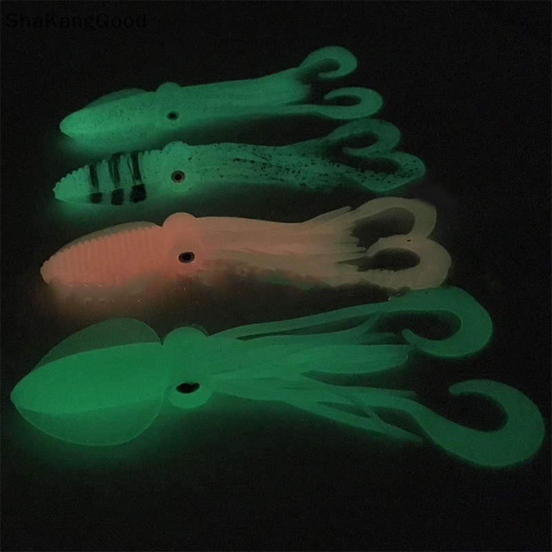 Selip 18 cm Memancing Soft Lure Luminous/UV Squid Jig Mancing Tuna Lures Gurita Rok Laut Memancing Wobbler Umpan Lure Leurre SKK