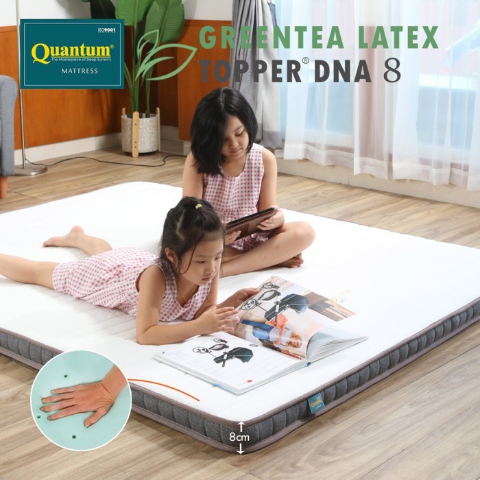 Quantum Topper Greentea Latex DNA 8cm - Kasur Busa Spring bed Springbed Alas Kasur Atasan Kasur Kasur Premium Kasur Terlaris Quantum