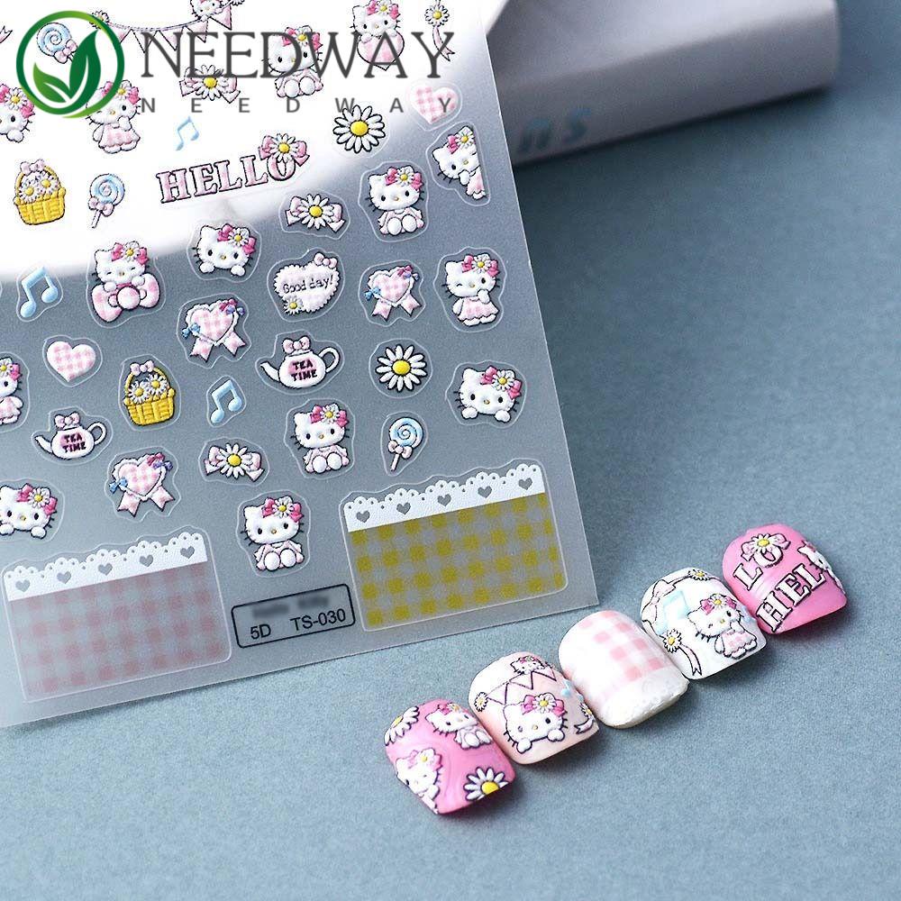 Needway   Kartun Stiker Kuku Fashion Perekat Diri Kuromi Melody Manicure Aksesoris Nail Art Dekorasi