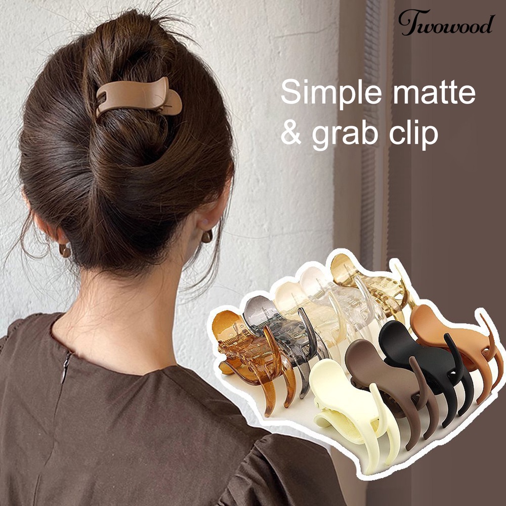 Twowood Wanita Klip Rambut Warna Solid Mudah Dioperasikan Cakar Kuat Anti-slip Silang Hiasan Rambut Hiasan Kepala Menggores Rambut Hair Gripper Aksesoris Rambut