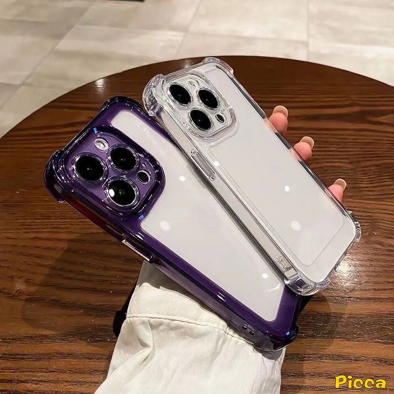 IPHONE Casing Plating Akrilik Shockproof 4sudut Mewah Kompatibel Untuk Iphone7 8 Plus14 11 12 13 Pro MAX XR X XS MAX Electroplated Crystal Soft TPU Shock Tahan Keringat Penutup Belakang