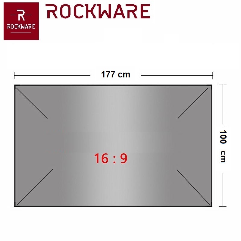 AKN88 - ROCKWARE 80-inch Anti-Light Reflective Projector Screen Portable