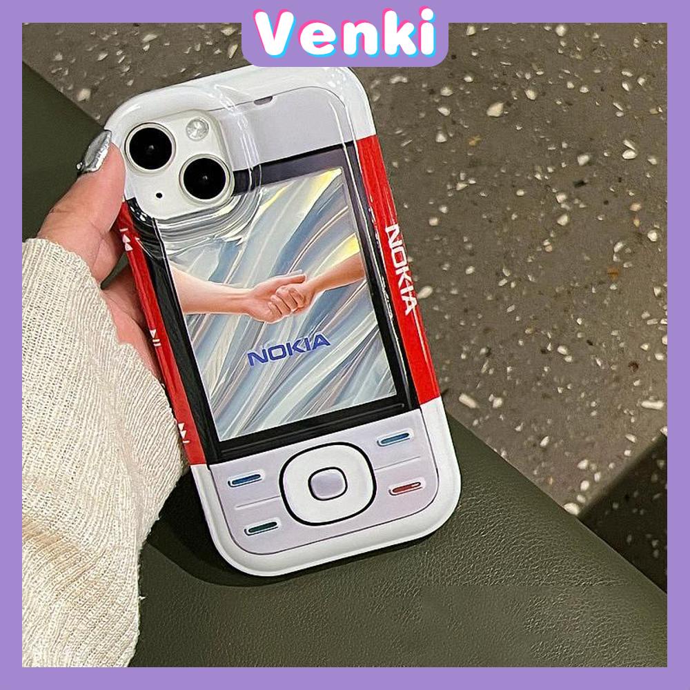 VENKI - Untuk iPhone 11 iPhone Case Laser Reflektif Bening Phone Case TPU Soft Shockproof Airbag Case Retro Kreatif Kompatibel dengan iPhone 14 13 Pro max 12 Pro Max XR 7PLus 8PLus