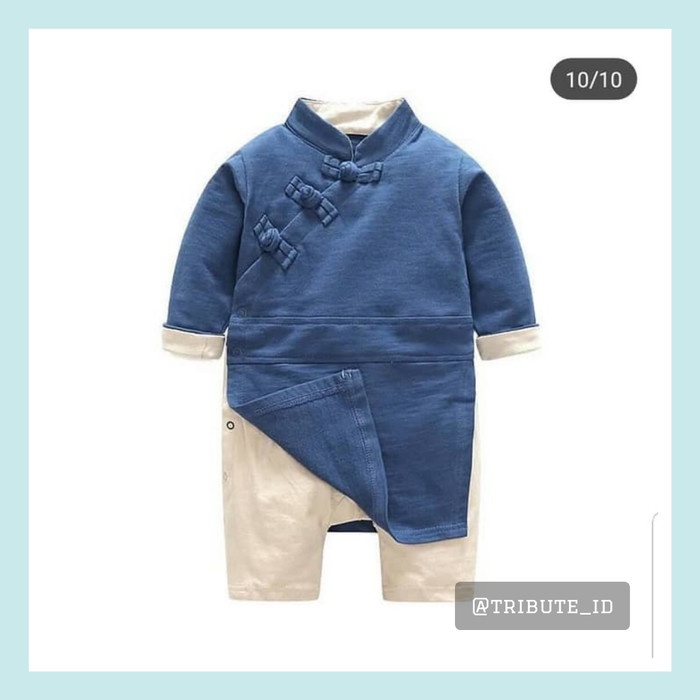Jumper Romper Baju Chongsam Cheongsam Congsam Anak Bayi Cowok Laki - 0-6 bulan