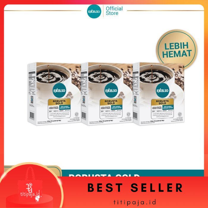 

[Original] Excelso Kopi Single Serving Robusta Gold Pack of 3 Folding Box