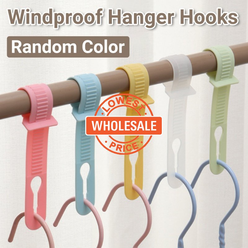 [Harga Grosir] [Warna Random] Windproof Hanger Hooks Multifungsi Non-slip Gantungan Baju Memperbaiki Gesper Anti-drop Rak Pengering Strip Silikon Aksesoris Laundry Rumah Tangga