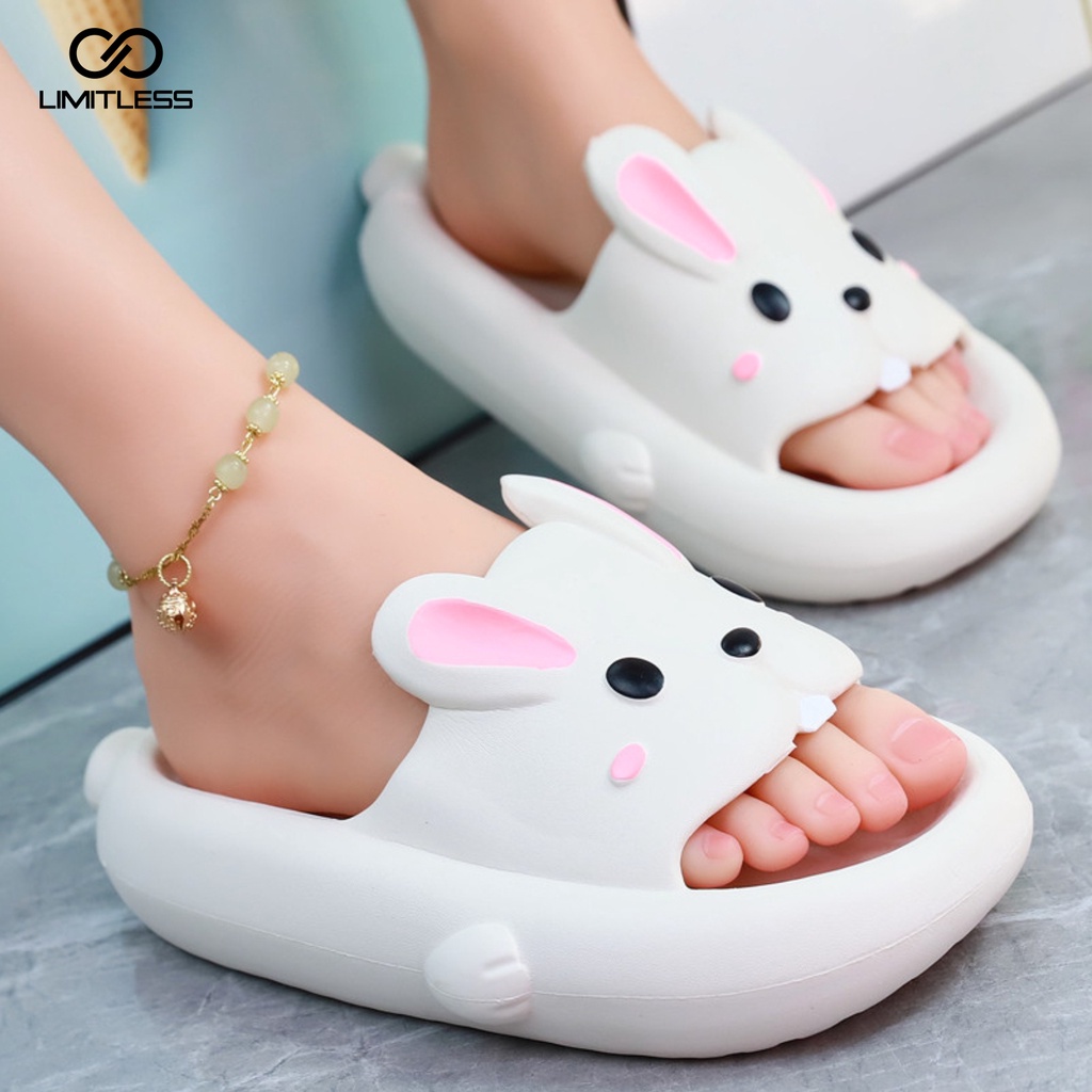 Sendal Anak Kelinci Selop Kekinian Karakter Lucu Nyaman Empuk Sandal Rabbit Perempuan Indoor Outdoor Korean Style Terbaru 2023