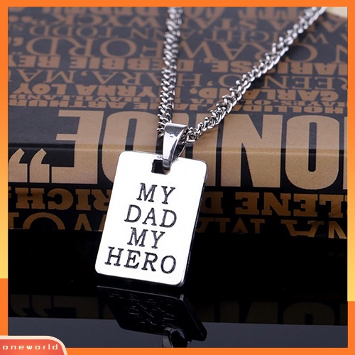 [WOD] 1pc My Dad My Hero Huruf Liontin Rantai Choker Keluarga Cinta Kalung Hadiah