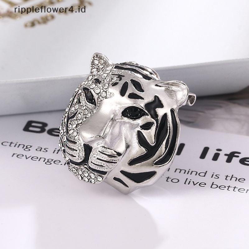 {rippleflower4.id} Berlian Imitasi Vintage Tiger Bros Gaya Cina Bros Berlian Imitasi Bros Hewan~