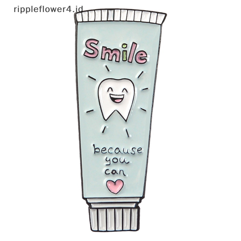 {rippleflower4.id} Kreatif Melindungi Gigi Bros Kartun Indah Sikat Gigi Gigi Gigi Enamel Pin Kerah Lencana Aksesoris Dentis Dokter Perhiasan Hadiah~