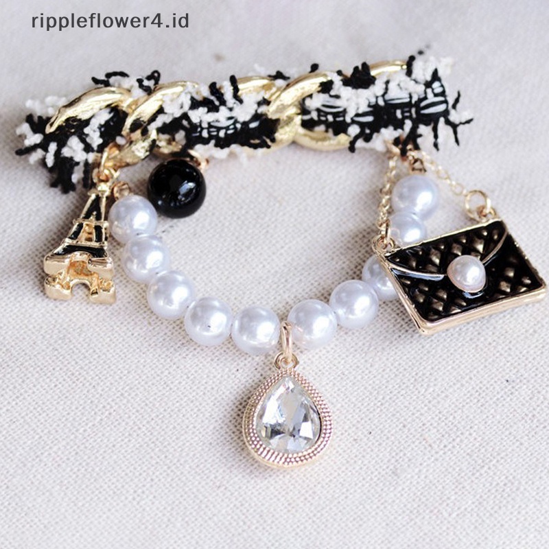 {rippleflower4.id} 1pc Bros Pewangi Aksesoris retro Wanita Mutiara Kristal Mewah Jaket pin  ~