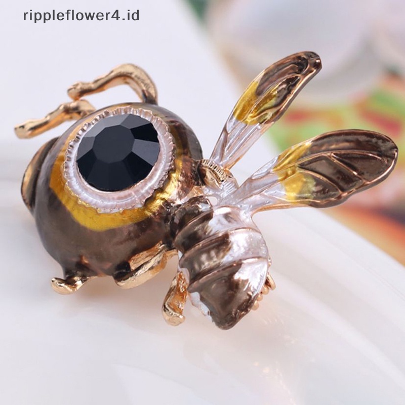 {rippleflower4.id} Fashion Wanita Honeybee Bros Pin Kerah Dekorasi Lencana Korsase Perhiasan Hadiah~